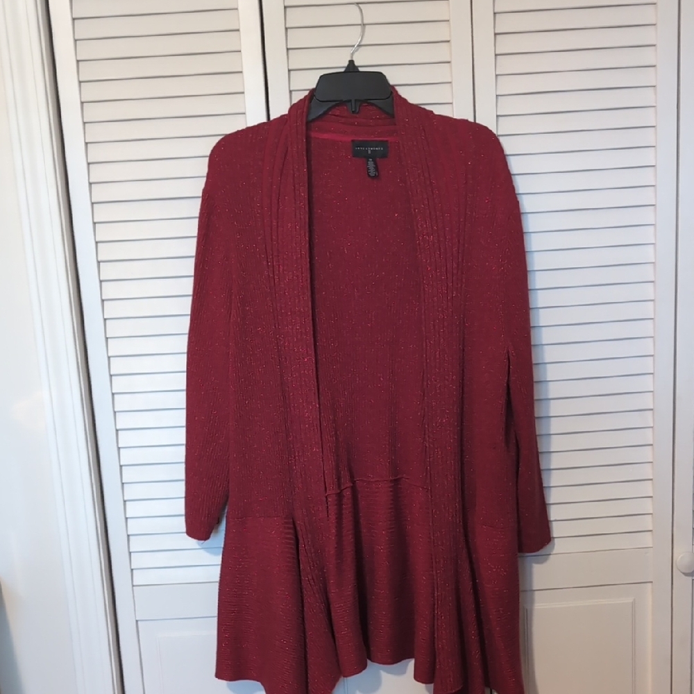 Investments Rich Red Cardigan Sweater